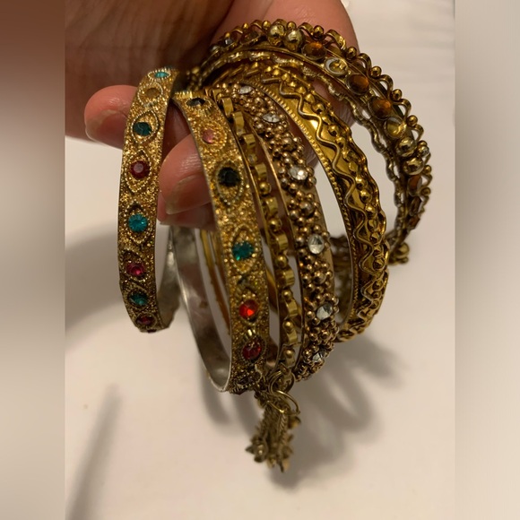 Kids Gold jewelled bangles - Picture 1 of 4